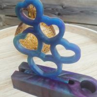 Hartjes op stapel in kaarsenhouder